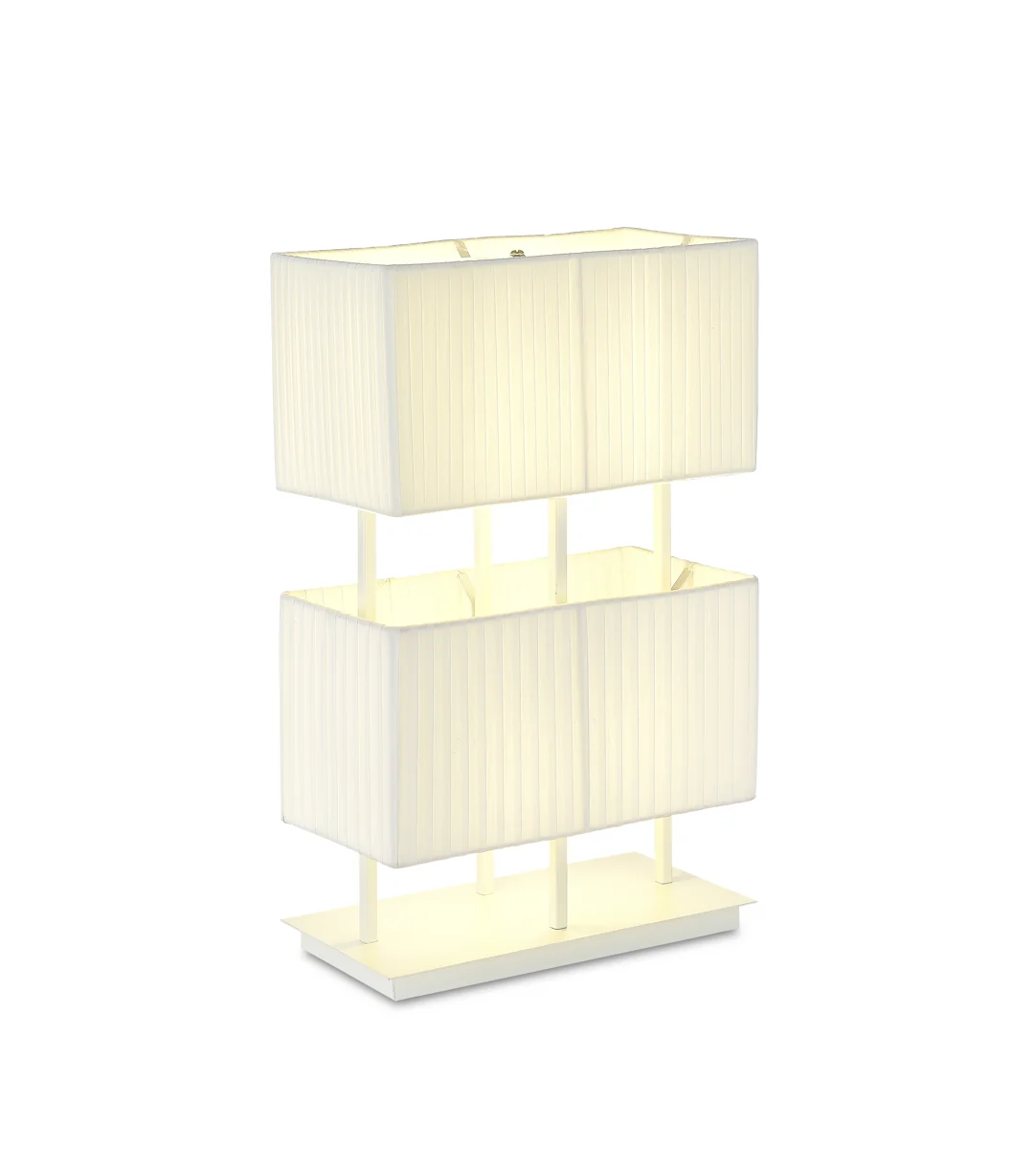 Two-Shade White Fabric Table Lamp lighting offer