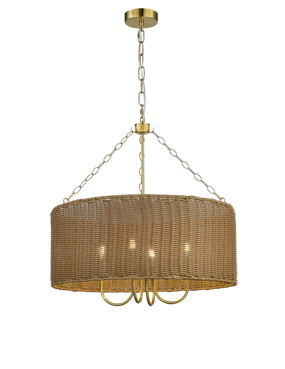 Large Natural Rattan Drum Pendant Light lighting offer
