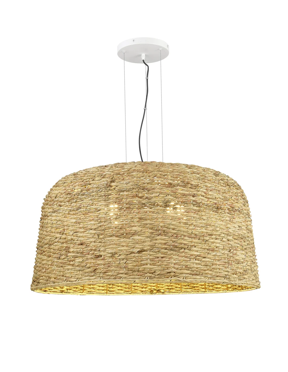 Large Brass Rattan Pendant Light lighting offer