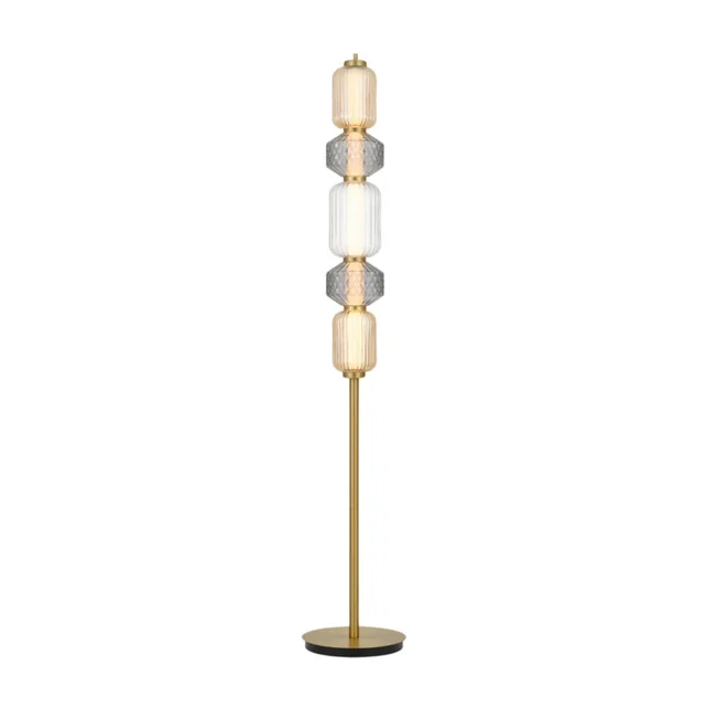 Brass Glass Column Floor Lamp lighting offer